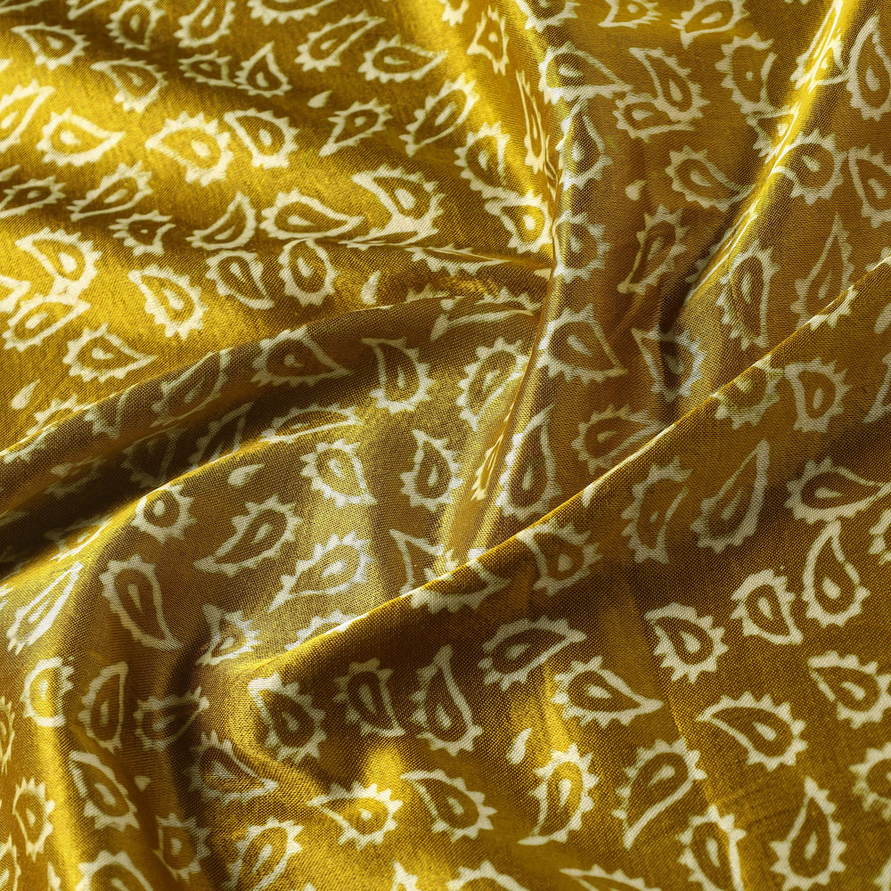 block printed silk fabric