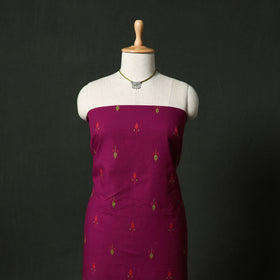 Jacquard Woven Cotton 2pc Unstitched Dress Material Kurta Set with Jewellery 27