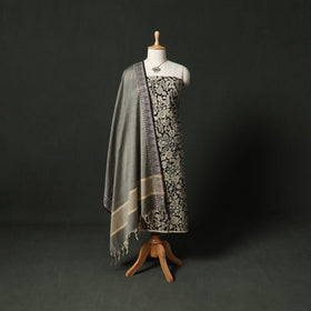 Kalamkari Printed Cotton 2pc Unstitched Dress Material Kurta Set with Jewellery 28