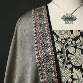 Kalamkari Printed Cotton 2pc Unstitched Dress Material Kurta Set with Jewellery 28