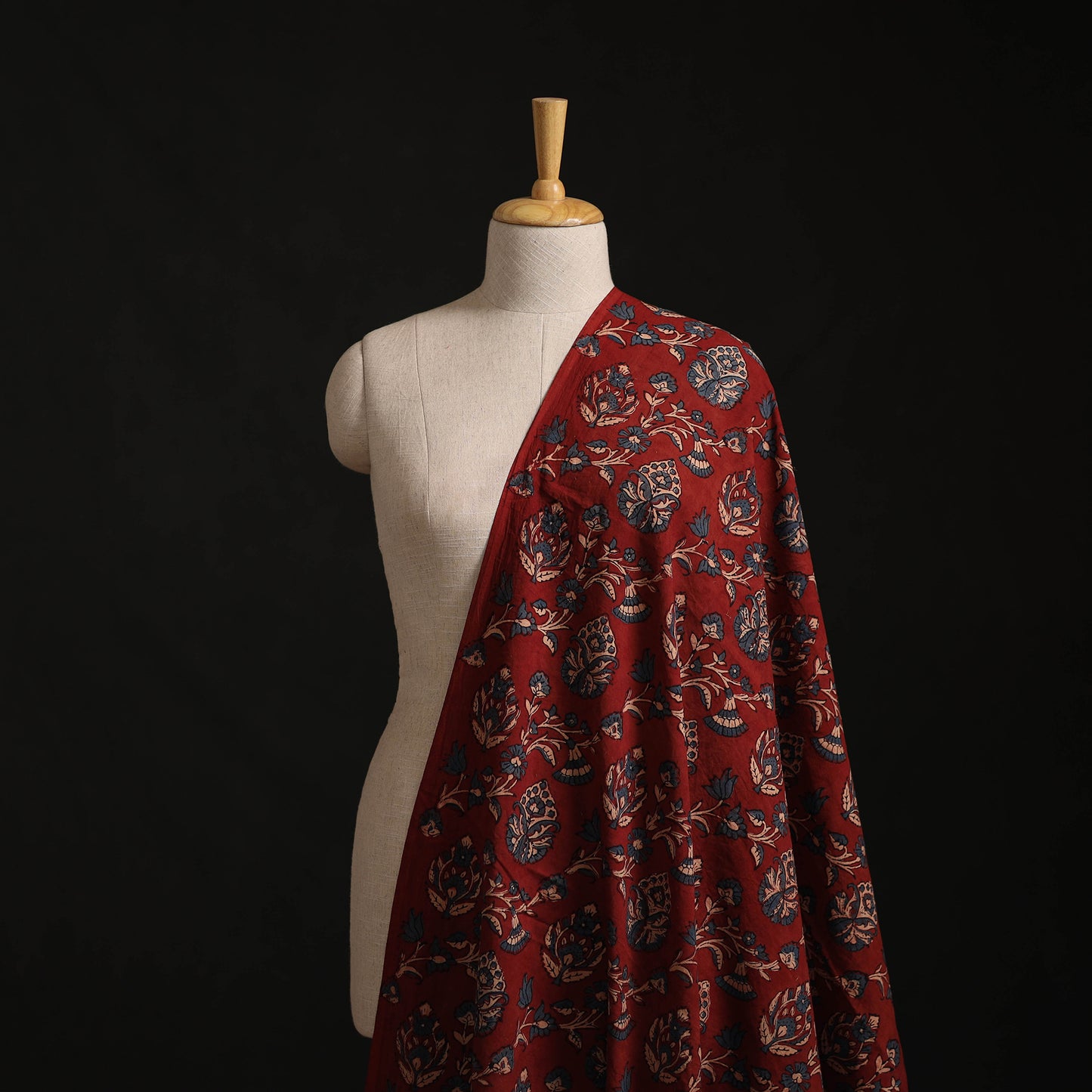 Kutch Hand Block Ajrakh Print Natural Dyed Cotton Fabric 47