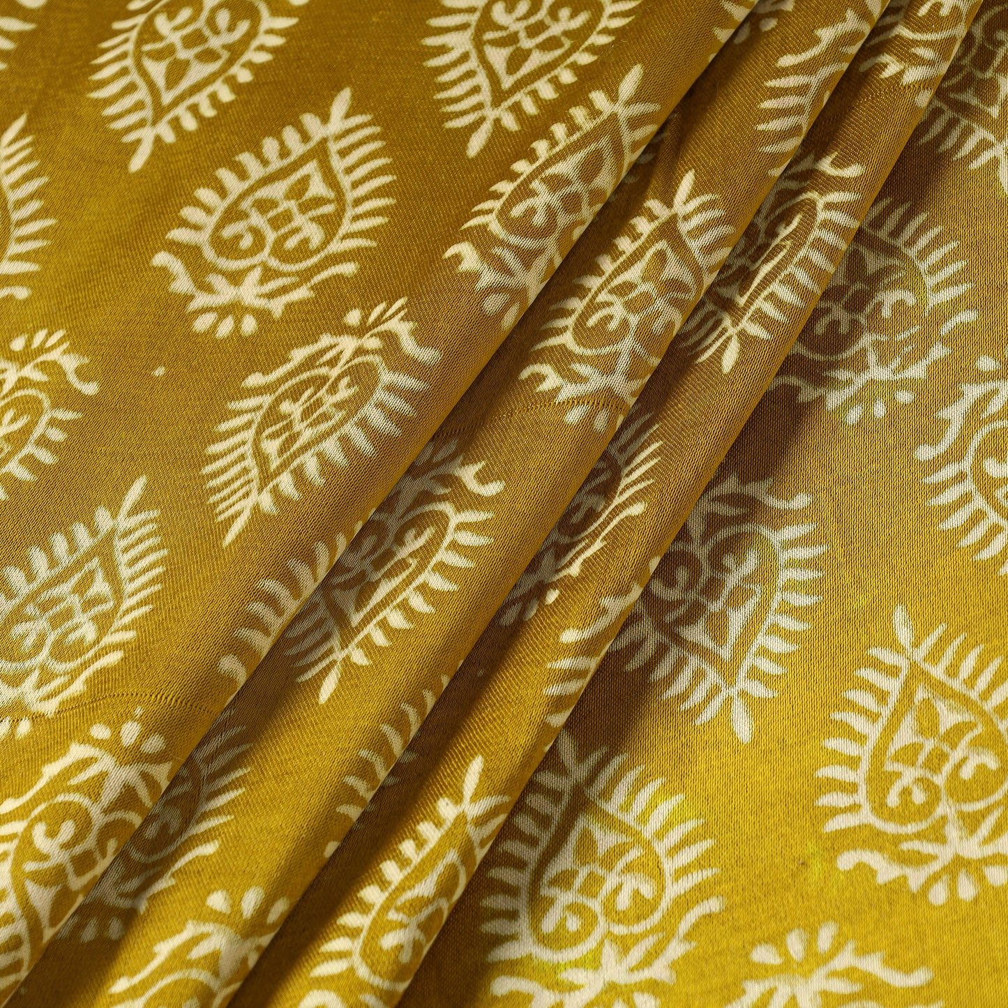 Mashru Silk Kutch Hand Block Printed Fabric
