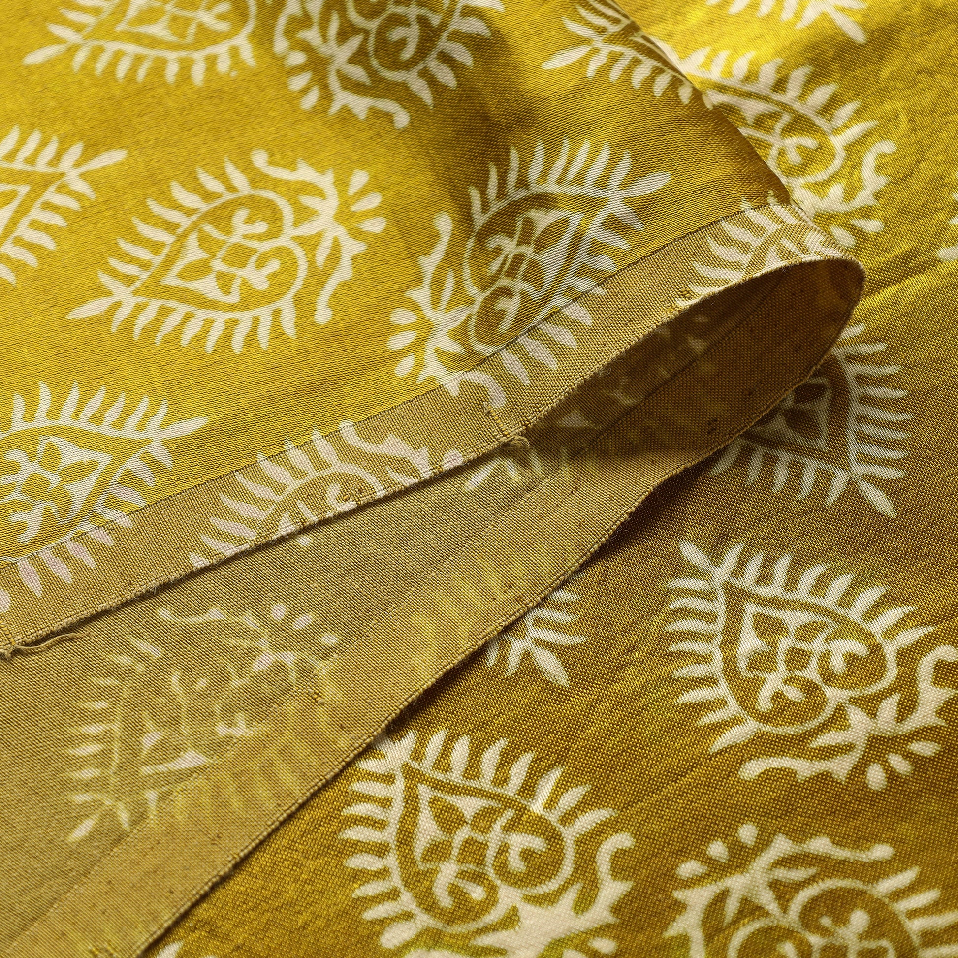 Mashru Silk Kutch Hand Block Printed Fabric
