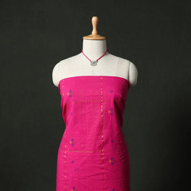 Jacquard Woven Cotton 2pc Unstitched Dress Material Kurta Set with Jewellery 30