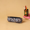 Brown - handcrafted cotton quilted pencil pouch 09