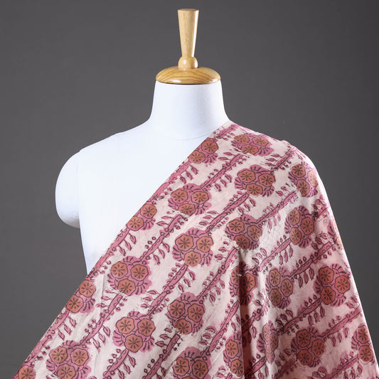 Purple - Vanaspati Hand Block Printed Cotton fabric