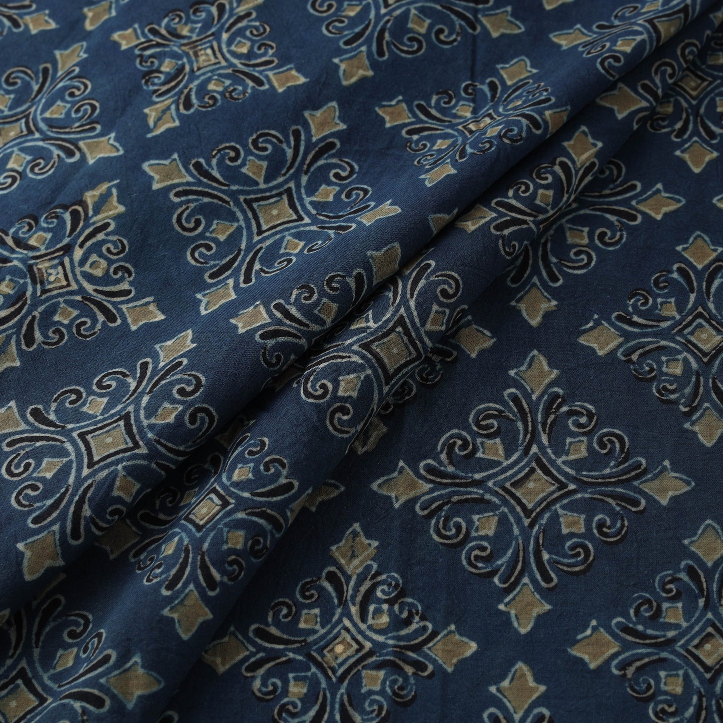 Kutch Hand Block Ajrakh Print Natural Dyed Cotton Fabric 26