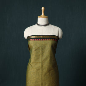 Green - Kandangi Chettinad Cotton 2pc Unstitched Dress Material Kurta Set 17