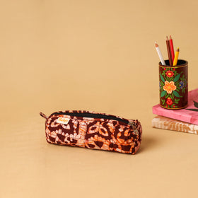 Red - handcrafted cotton quilted pencil pouch 20