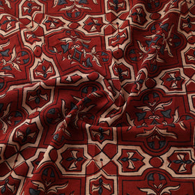 Kutch Hand Block Ajrakh Print Natural Dyed Cotton Fabric 27