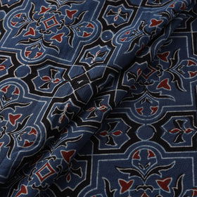 Kutch Hand Block Ajrakh Print Natural Dyed Cotton Fabric 28