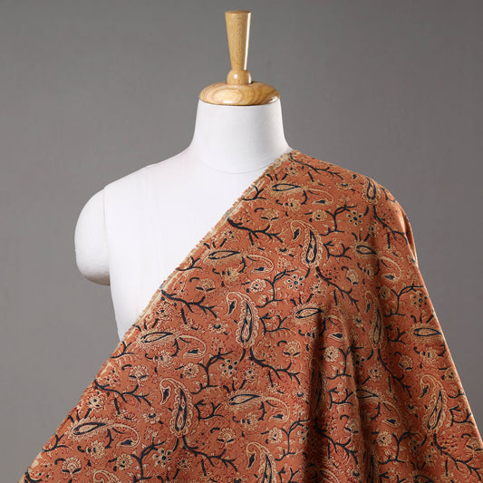 Orange - Pedana Kalamkari Block Printed Cotton Fabric