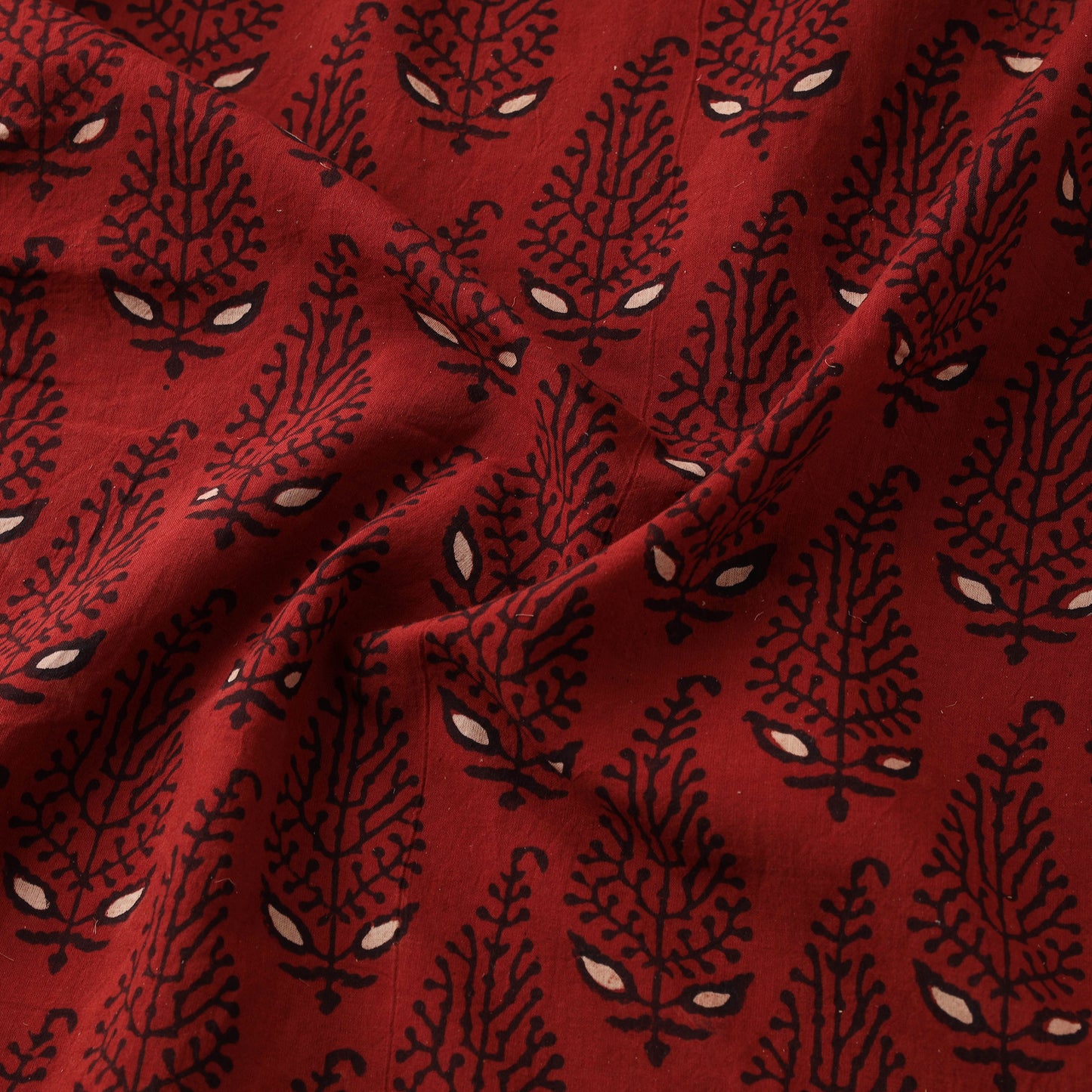Kutch Hand Block Ajrakh Print Natural Dyed Cotton Fabric 31
