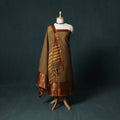 Brown - Kandangi Chettinad Cotton 2pc Unstitched Dress Material Kurta Set 02