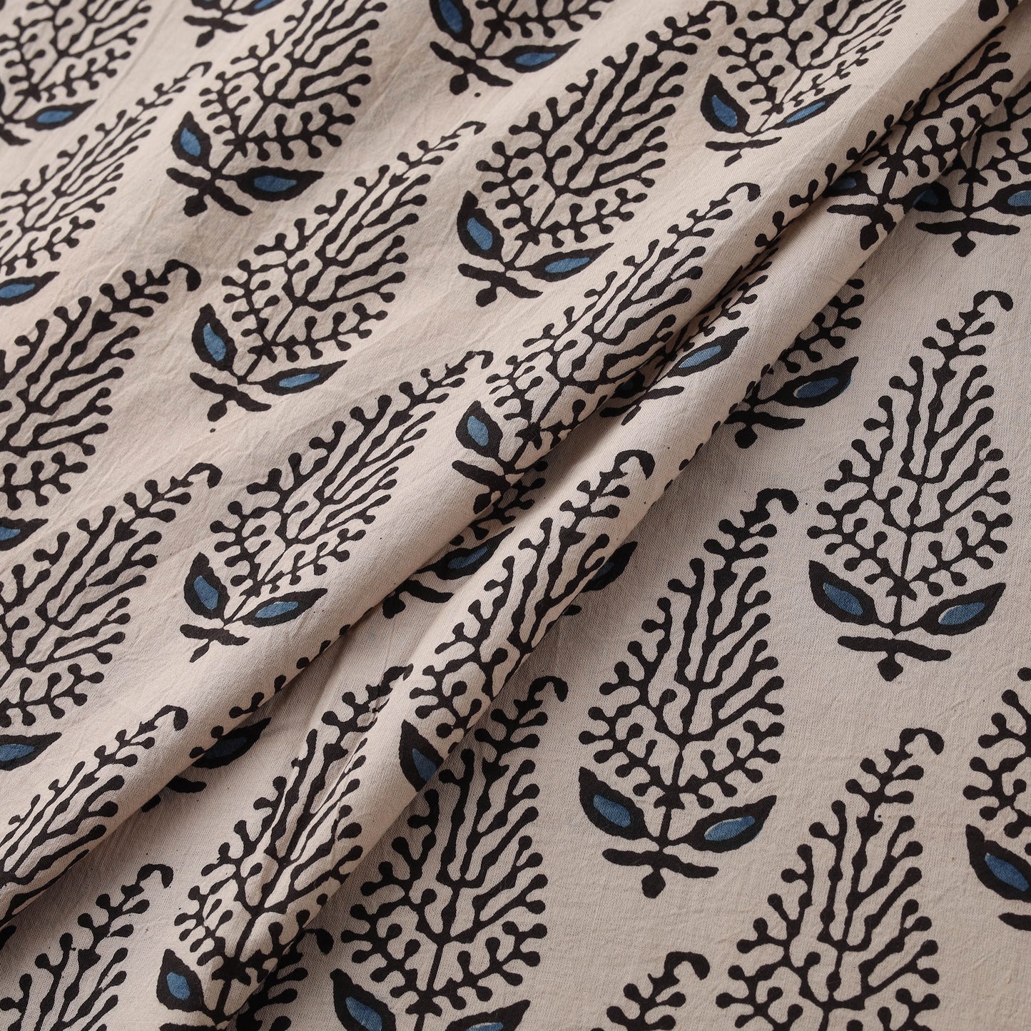 Kutch Hand Block Ajrakh Print Natural Dyed Cotton Fabric 32