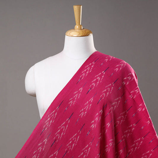 Pink - Pochampally Ikat Weave Cotton Fabric