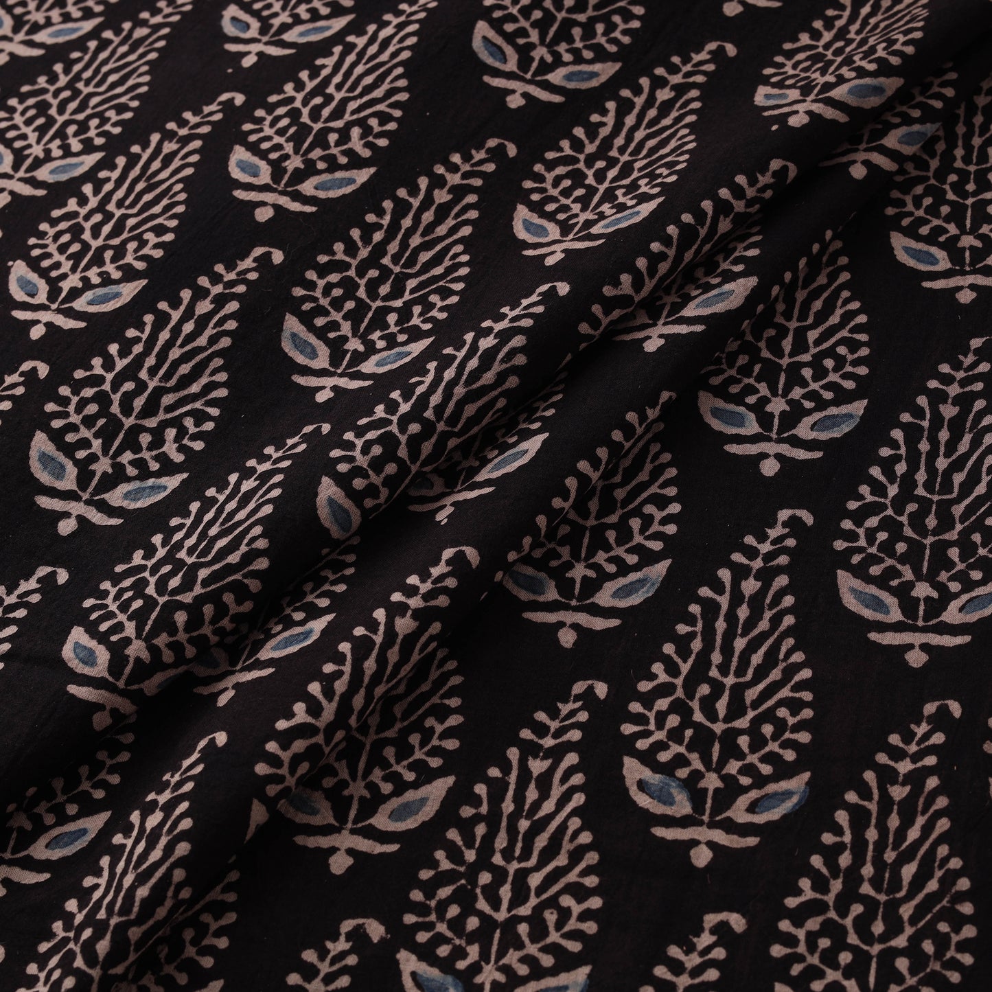Kutch Hand Block Ajrakh Print Natural Dyed Cotton Fabric 35