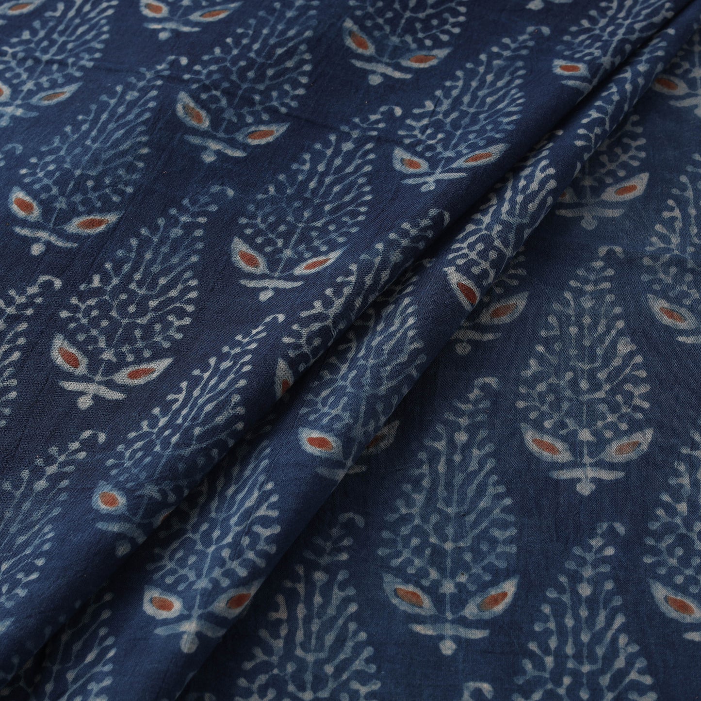 Kutch Hand Block Ajrakh Print Natural Dyed Cotton Fabric 36