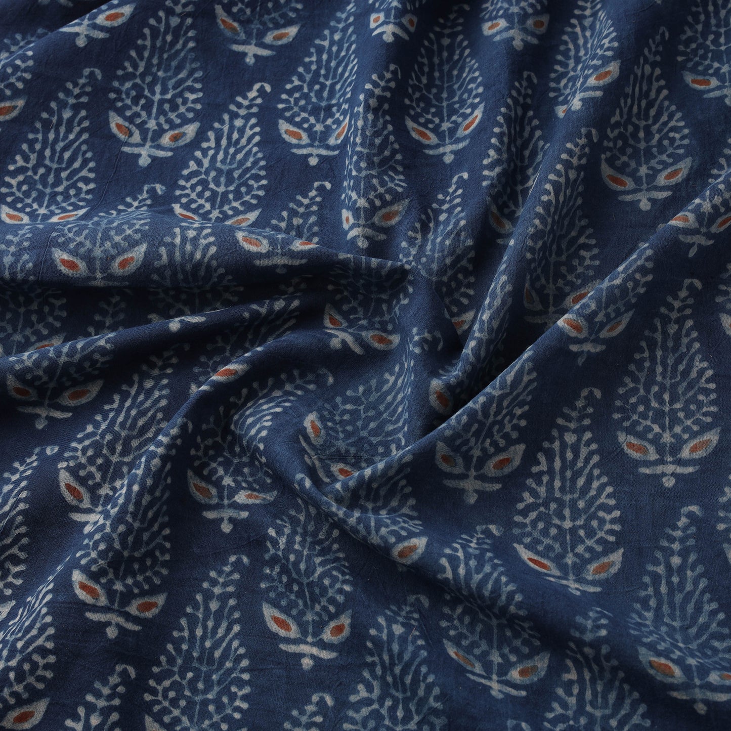 Kutch Hand Block Ajrakh Print Natural Dyed Cotton Fabric 36