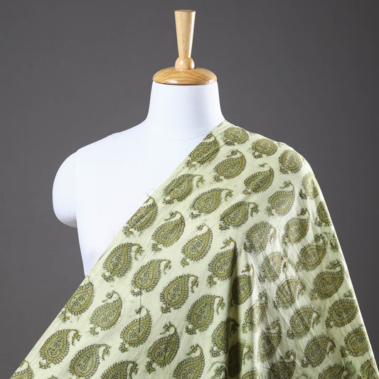 Green - Vanaspati Hand Block Printed Cotton fabric
