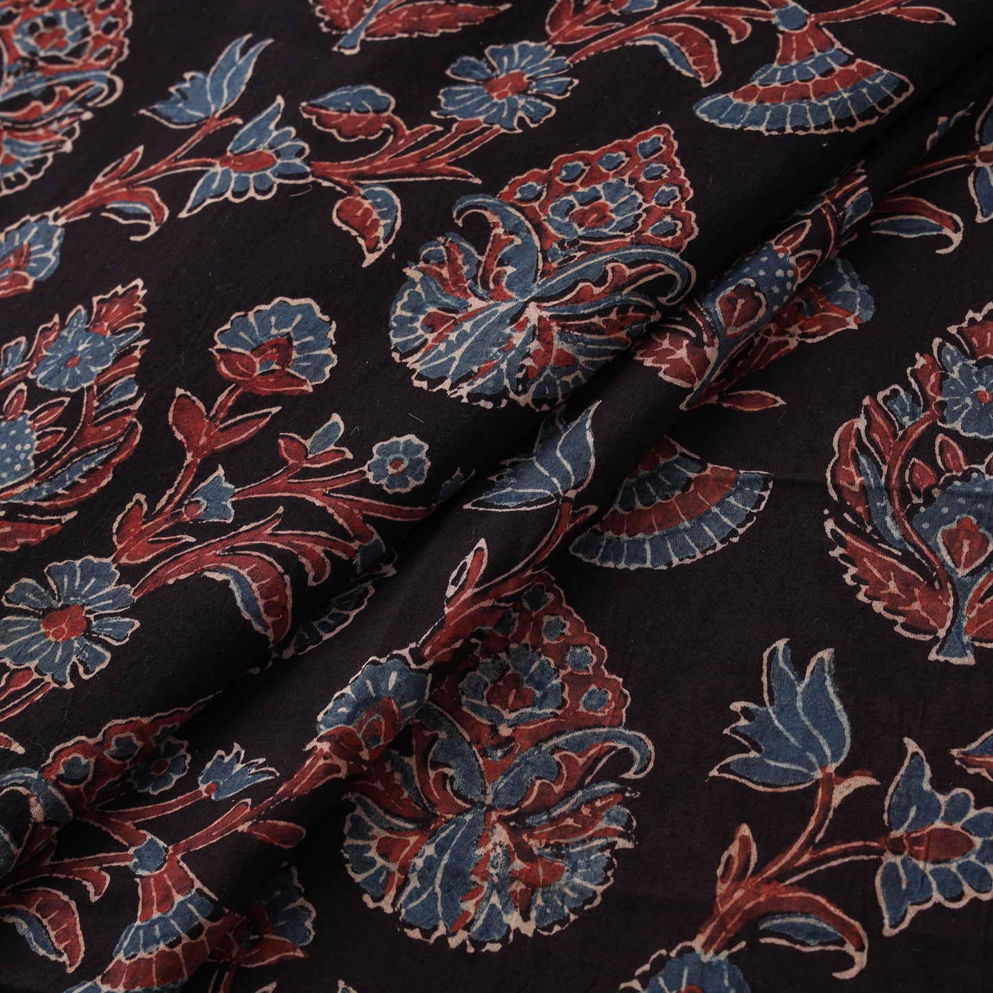 Kutch Hand Block Ajrakh Print Natural Dyed Cotton Fabric 41
