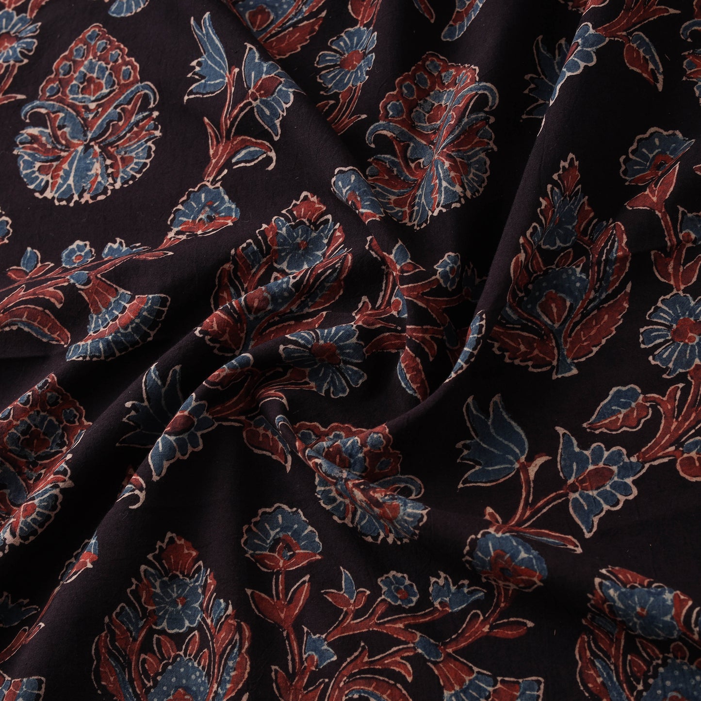 Kutch Hand Block Ajrakh Print Natural Dyed Cotton Fabric 41