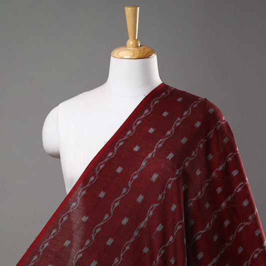 Maroon - Sambalpuri Ikat Weaving Cotton Fabric