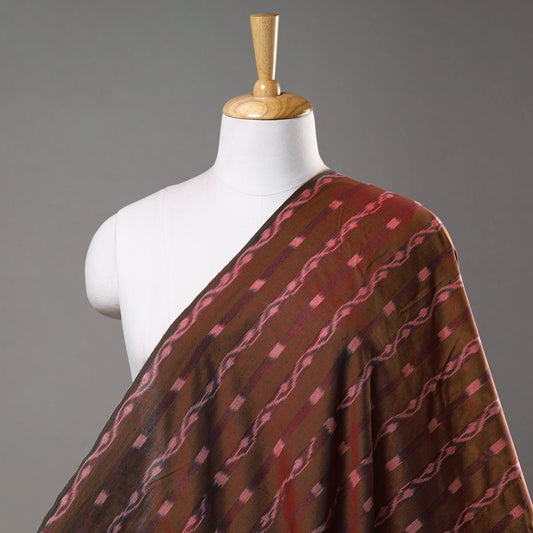 Brown - Sambalpuri Ikat Weaving Cotton Fabric