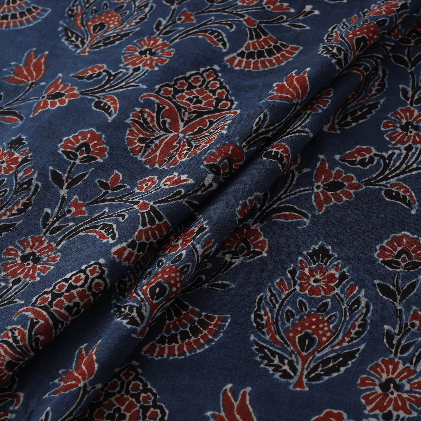 Kutch Hand Block Ajrakh Print Natural Dyed Cotton Fabric 45