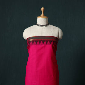 Pink - Kandangi Chettinad Cotton 2pc Unstitched Dress Material Kurta Set 06
