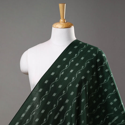 Green - Sambalpuri Ikat Weaving Cotton Fabric 03