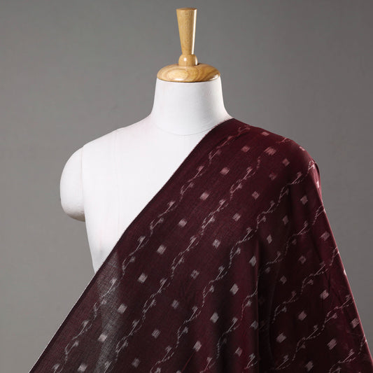 Maroon - Sambalpuri Ikat Weaving Cotton Fabric