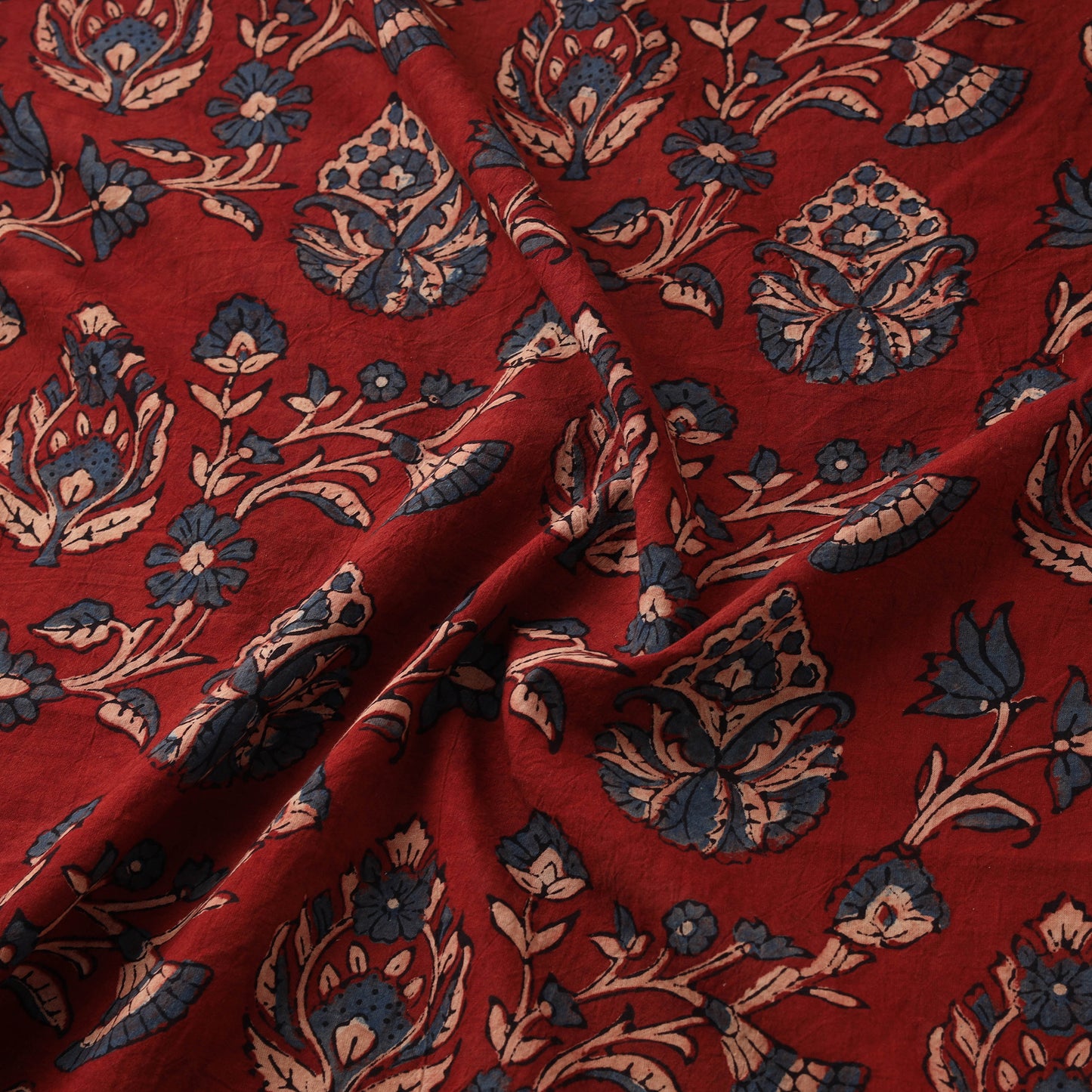 Kutch Hand Block Ajrakh Print Natural Dyed Cotton Fabric 47