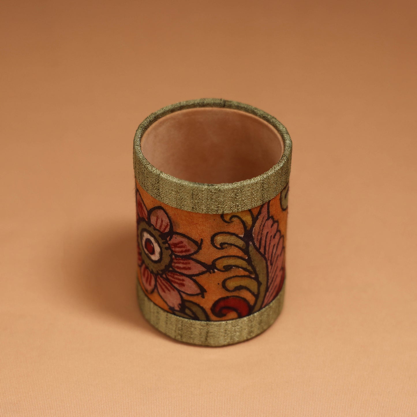 Natural Dyed Handpainted Kalamkari Pen Stand 01