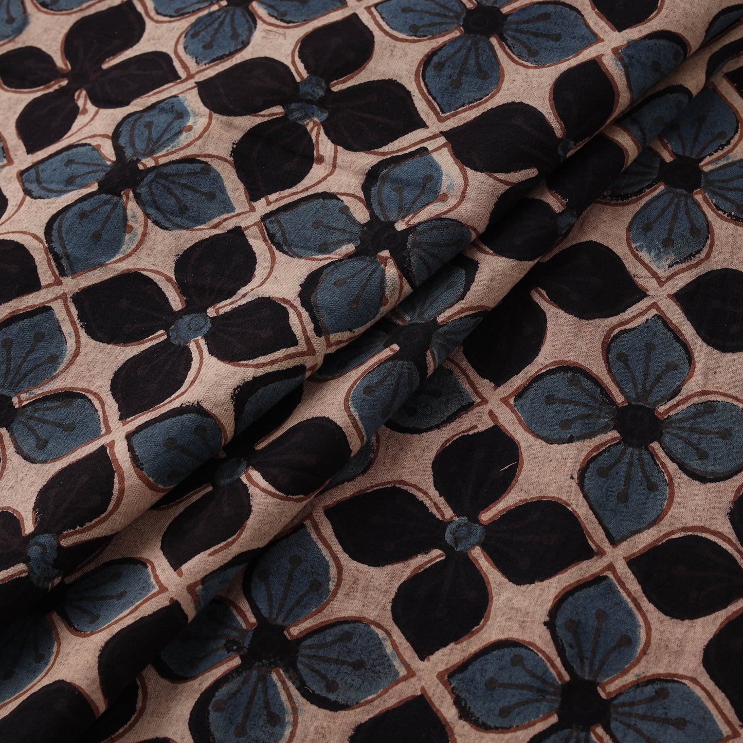 Kutch Hand Block Ajrakh Print Natural Dyed Cotton Fabric 49