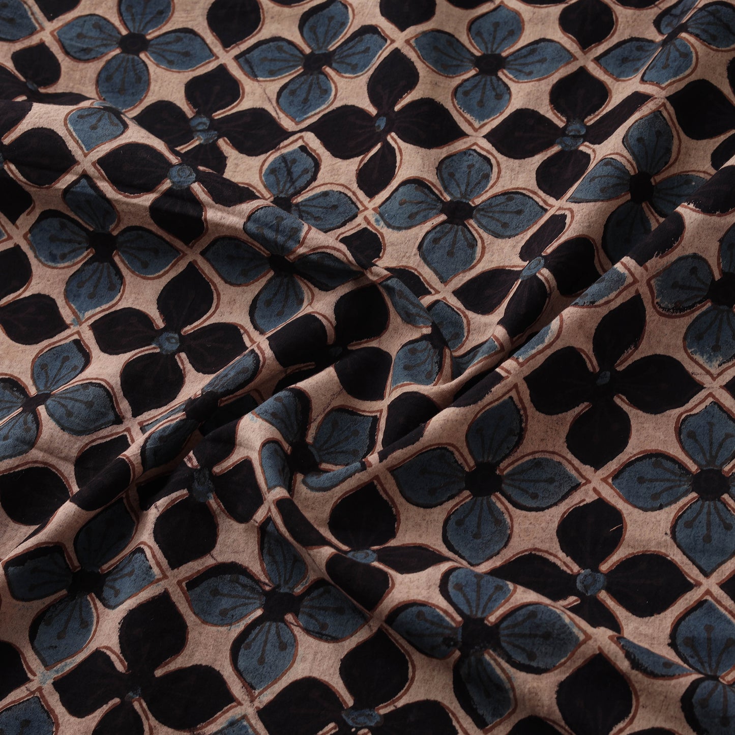 Kutch Hand Block Ajrakh Print Natural Dyed Cotton Fabric 49