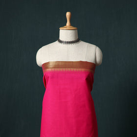 Pink - Kandangi Chettinad Cotton 2pc Unstitched Dress Material Kurta Set 08