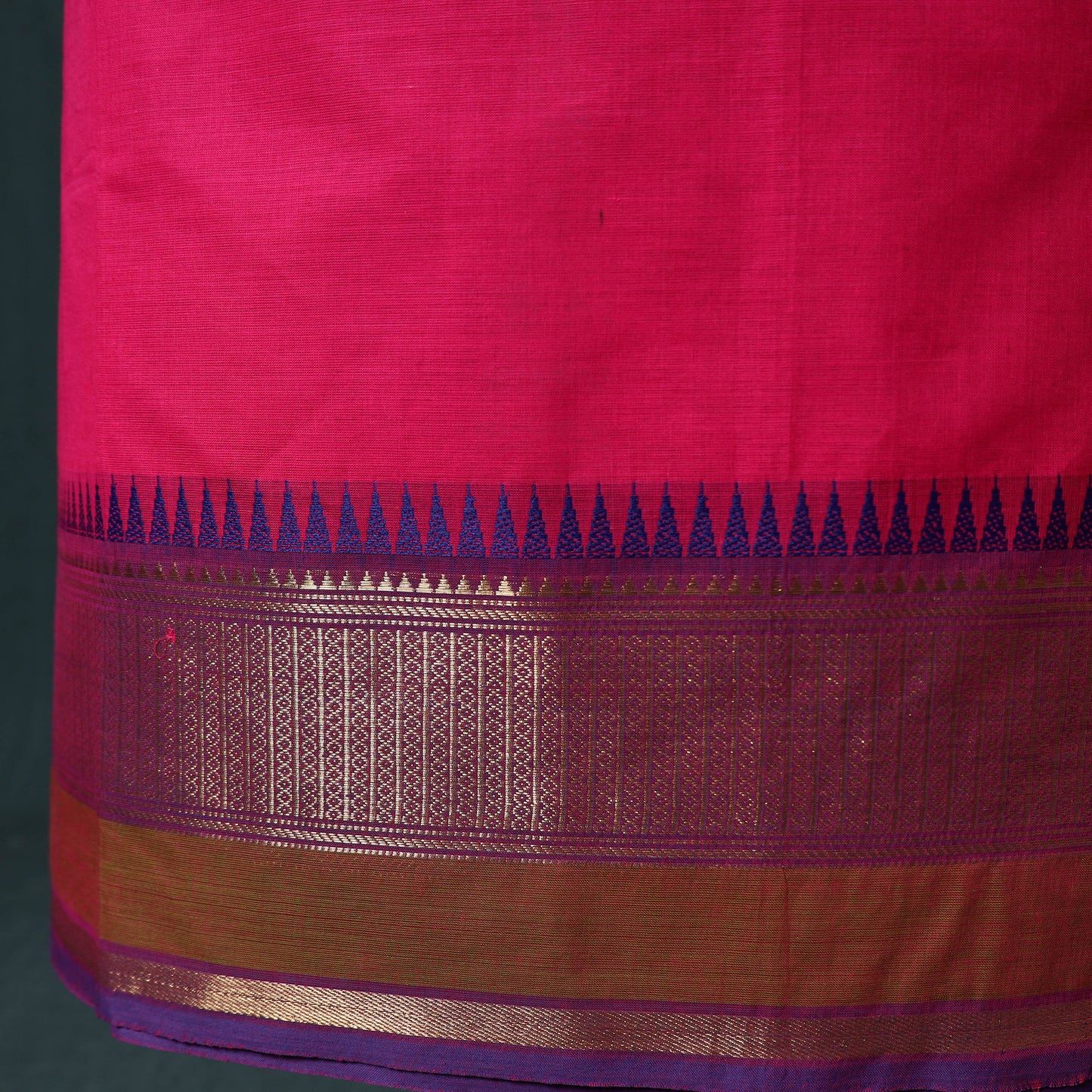 Pink - Kandangi Chettinad Cotton 2pc Unstitched Dress Material Kurta Set 08