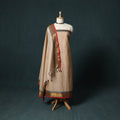 Beige - Kandangi Chettinad Cotton 2pc Unstitched Dress Material Kurta Set 09