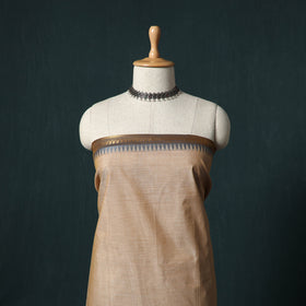Beige - Kandangi Chettinad Cotton 2pc Unstitched Dress Material Kurta Set 09
