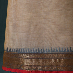Beige - Kandangi Chettinad Cotton 2pc Unstitched Dress Material Kurta Set 09