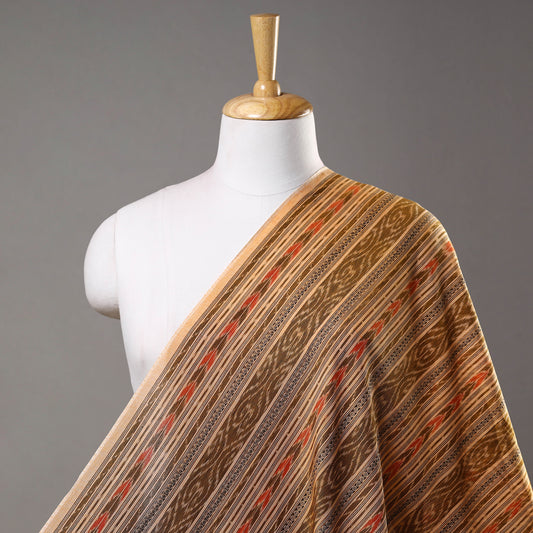 Brown - Sambalpuri Ikat Weaving Cotton Fabric