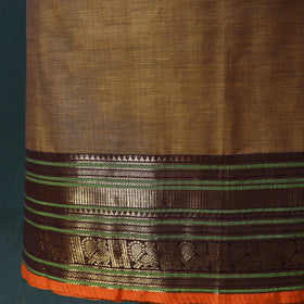 Brown - Kandangi Chettinad Cotton 2pc Unstitched Dress Material Kurta Set 11