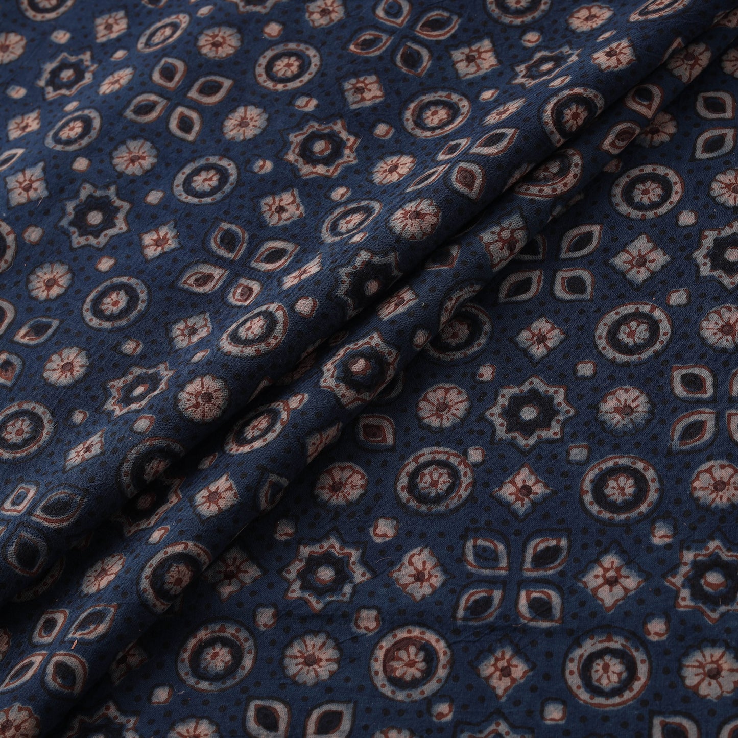 Kutch Hand Block Ajrakh Print Natural Dyed Cotton Fabric 58