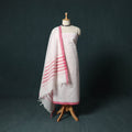 White - Kandangi Chettinad Cotton 2pc Unstitched Dress Material Kurta Set 13