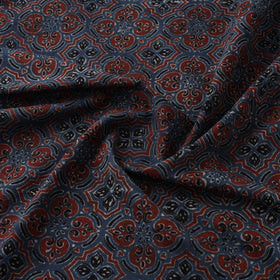 Kutch Hand Block Ajrakh Print Natural Dyed Cotton Fabric 61