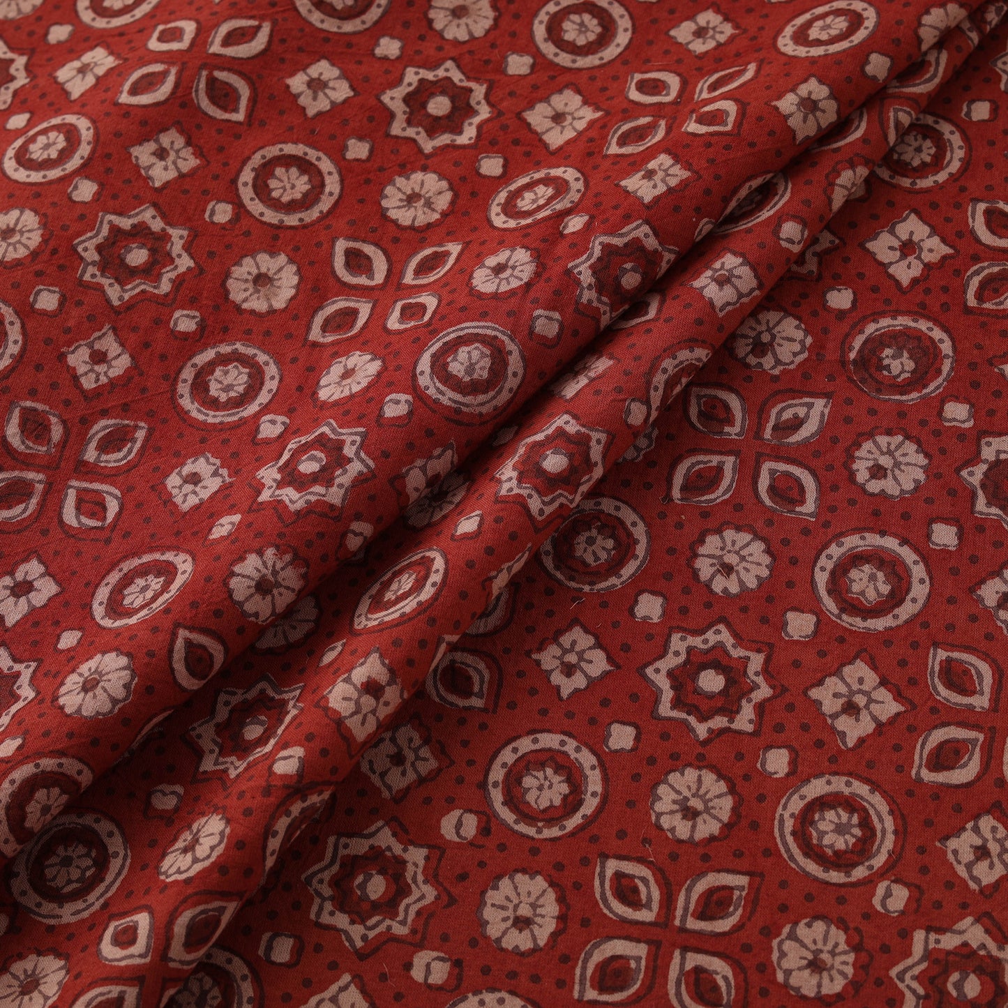 Kutch Hand Block Ajrakh Print Natural Dyed Cotton Fabric 62