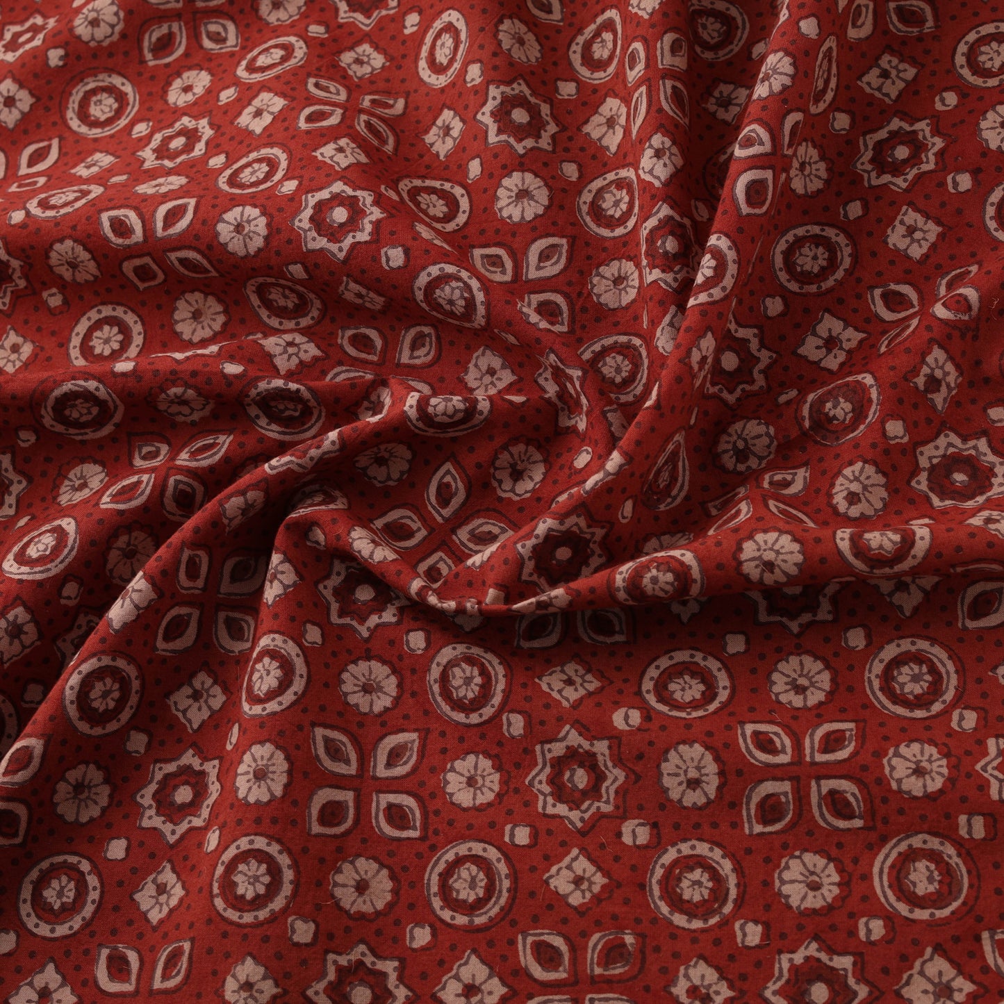 Kutch Hand Block Ajrakh Print Natural Dyed Cotton Fabric 62