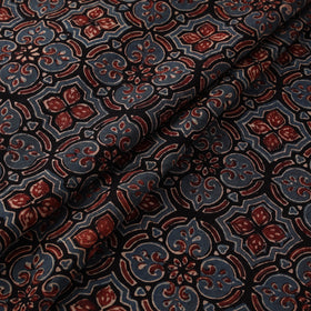 Kutch Hand Block Ajrakh Print Natural Dyed Cotton Fabric 63
