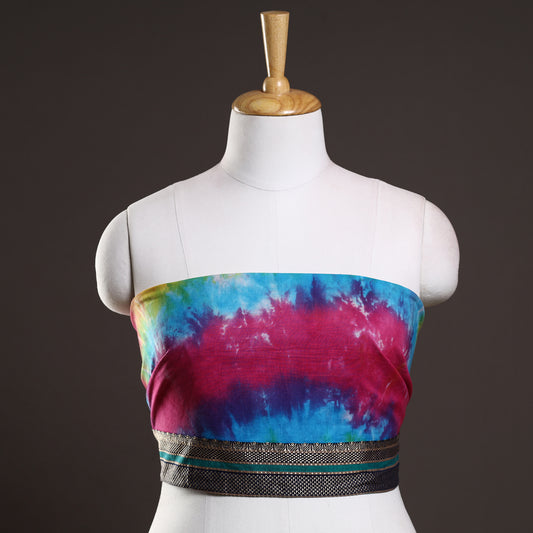 Multicolor - Shibori Tie-Dye Cotton Blouse Piece
